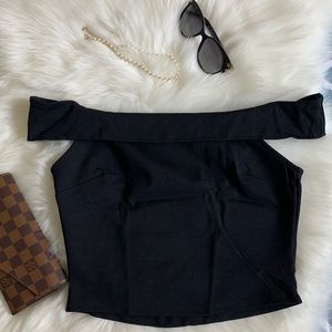 Charlotte Russe Off The Shoulder Crop Top